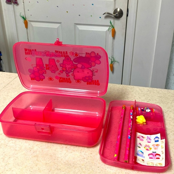 Hello Kitty vintage pencil box y2k Sanrio pink hello kitty storage organizer - Picture 5 of 11